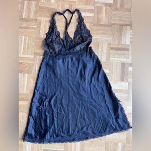 Victoria's Secret Black Lace Halter Slip